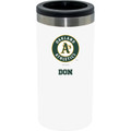 Oakland Athletics Personalized 12 oz. White Stainless Steel Slim Can Holder