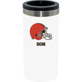 Cleveland Browns Personalized 12 oz. White Stainless Steel Slim Can Holder