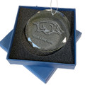 Arkansas Razorbacks Personalized 3.25" Etched Round Glass Ornament