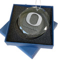 Oregon Ducks Personalized 3.25" Etched Round Glass Ornament
