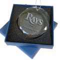 Tampa Bay Rays Personalized 3.25" Etched Round Glass Ornament
