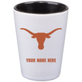Texas Longhorns Personalized 2 oz. Cermamic White Shot Glass with Inner Color