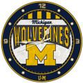 Michigan Wolverines 12"" Art Glass Wall Clock