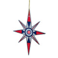 Chicago Cubs Art Glass Snowflake Ornament