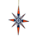 Detroit Tigers Art Glass Snowflake Ornament
