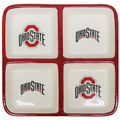 Ohio State Buckeyes Ceramic 4 Section Square Tray