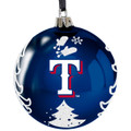 Texas Rangers 3"" Glass Ball Ornament with Trees Scene