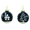 Los Angeles Dodgers 3"" Ball Ornament with Tree Scene