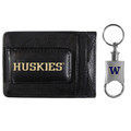Washington Huskies Leather Cash & Cardholder & Valet Key Chain