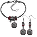 South Carolina Gamecocks Euro Bead Earrings & Bracelet Set