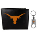 Texas Longhorns Leather Bi-fold Wallet & Valet Key Chain