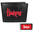 Nebraska Cornhuskers Leather Bi-fold Wallet & Color Money Clip