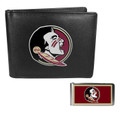 Florida State Seminoles Leather Bi-fold Wallet & Color Money Clip