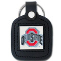 Ohio State Buckeyes Square Leather Key Chain