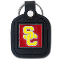 USC Trojans Square Leather Key Chain