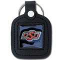 Oklahoma State Cowboys Square Leather Key Chain