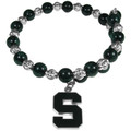 Michigan State Spartans Bead Memory Wire Bracelet
