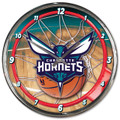 Charlotte Hornets Round Chrome Wall Clock