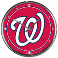 Washington Nationals Round Chrome Wall Clock