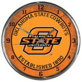 Oklahoma State Cowboys Round Chrome Wall Clock