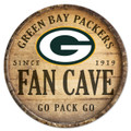Green Bay Packers 14" Round Barrel Top Wood Sign