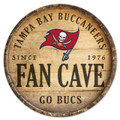 Tampa Bay Buccaneers 14" Round Barrel Top Wood Sign