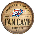 Oklahoma City Thunder 14" Round Barrel Top Wood Sign