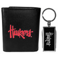 Nebraska Cornhuskers Black Tri-fold Wallet & Multitool Key Chain