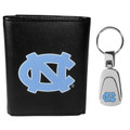 North Carolina Tar Heels Tri-fold Wallet & Steel Key Chain