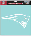 New England Patriots 8" x 8" Die Cut White Decal