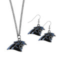 Carolina Panthers Dangle Earrings Chain Necklace Set