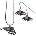 Baltimore Ravens Dangle Earrings & State Necklace Set