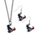 Houston Texans Dangle Earrings Chain Necklace Set