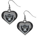 Las Vegas Raiders Heart Dangle Earrings