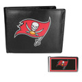 Tampa Bay Buccaneers Leather Bi-fold Wallet & Color Money Clip