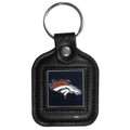 Denver Broncos Square Leather Key Chain
