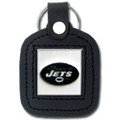 New York Jets Square Leather Key Chain