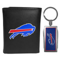Buffalo Bills Black Leather Tri-fold Wallet & Multitool Key Chain