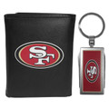 San Francisco 49ers Black Leather Tri-fold Wallet & Multitool Key Chain