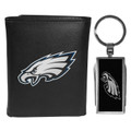 Philadelphia Eagles Black Tri-fold Wallet & Multitool Key Chain
