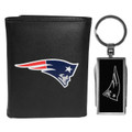 New England Patriots Black Tri-fold Wallet & Multitool Key Chain