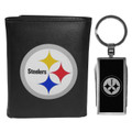 Pittsburgh Steelers Black Tri-fold Wallet & Multitool Key Chain