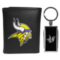 Minnesota Vikings Black Tri-fold Wallet & Multitool Key Chain