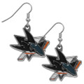 San Jose Sharks Chrome Dangle Earrings