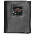 Minnesota Wild Leather Tri-fold Wallet