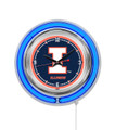 Illinois Fighting Illini Neon Clock