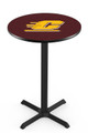 Central Michigan Chippewas Black Wrinkle Bar Table with Cross Base