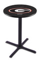 Georgia Bulldogs "G" Black Bar Table with Cross Base