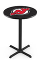 New Jersey Devils Black Wrinkle Bar Table with Cross Base