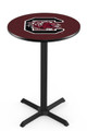 South Carolina Gamecocks Black Wrinkle Bar Table with Cross Base
